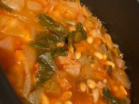 電気圧力鍋で！鶏モモ肉と大豆のケチャップ煮